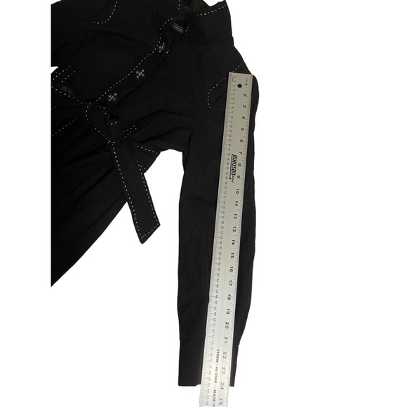 Rare Anthropologie One September Jacket Womens Small Black Snowflakes Wool Coat - Picture 4 of 15